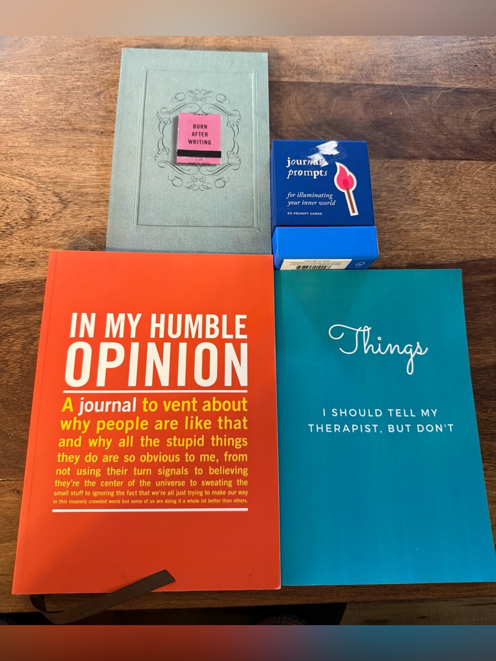 New, 3 Paperback Journals & 65 Journal Prompts- see description